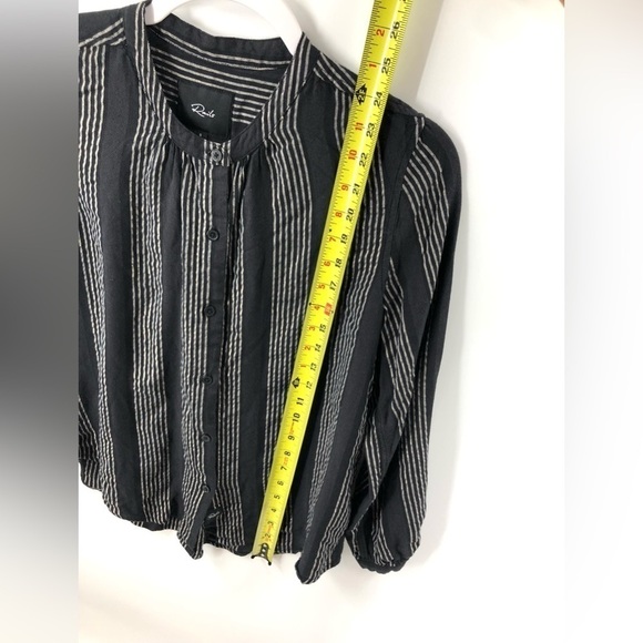 Rails Eloise Top Sagrada Stripe Button Down Shirt Black Metallic Size Small - Picture 6 of 10